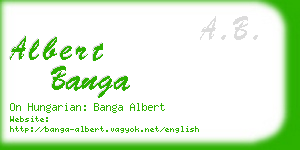 albert banga business card